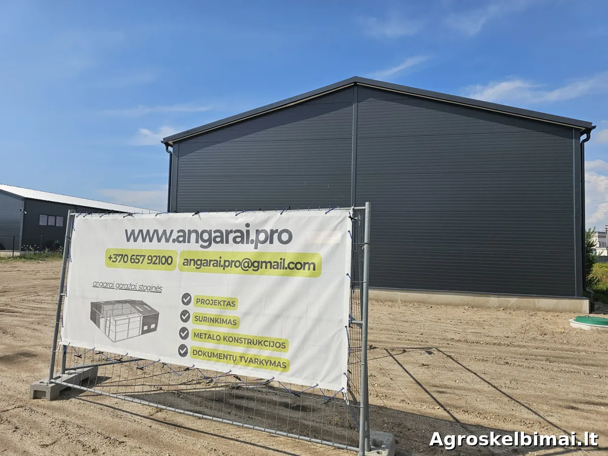Parduodamas angaras 12x12 m (148m2)  - Statybinės medžiagos nuotrauka 3