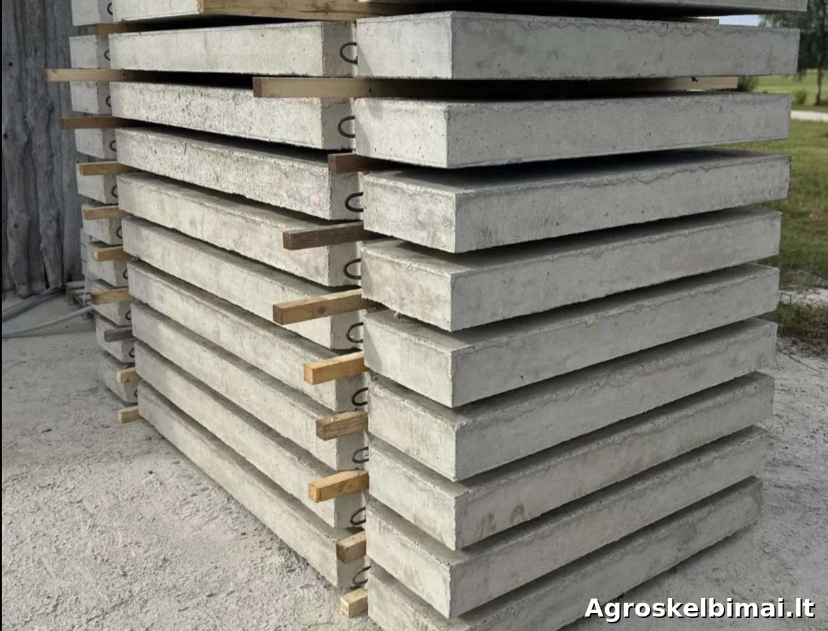 Betoninės kelio plokštės, ūkis, aikštelės, logistika - Statybinės medžiagos nuotrauka 7