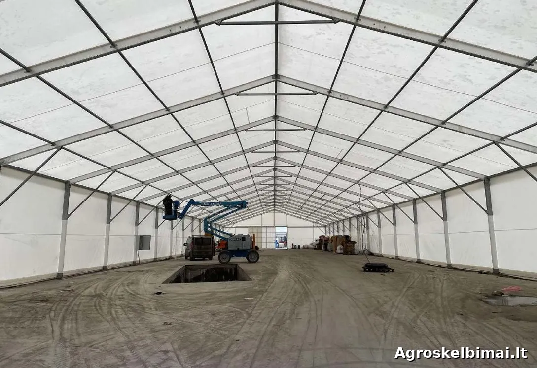 Tentinis angaras 20 x 20 x 7.7m - Statybinės medžiagos nuotrauka 3