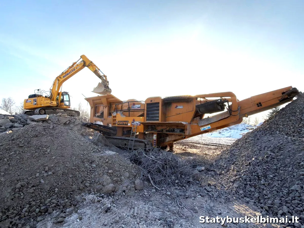 Akmenskaldžių nuoma – betono, plytų ir akmenų smulkinimas - Statybinė technika nuotrauka 2