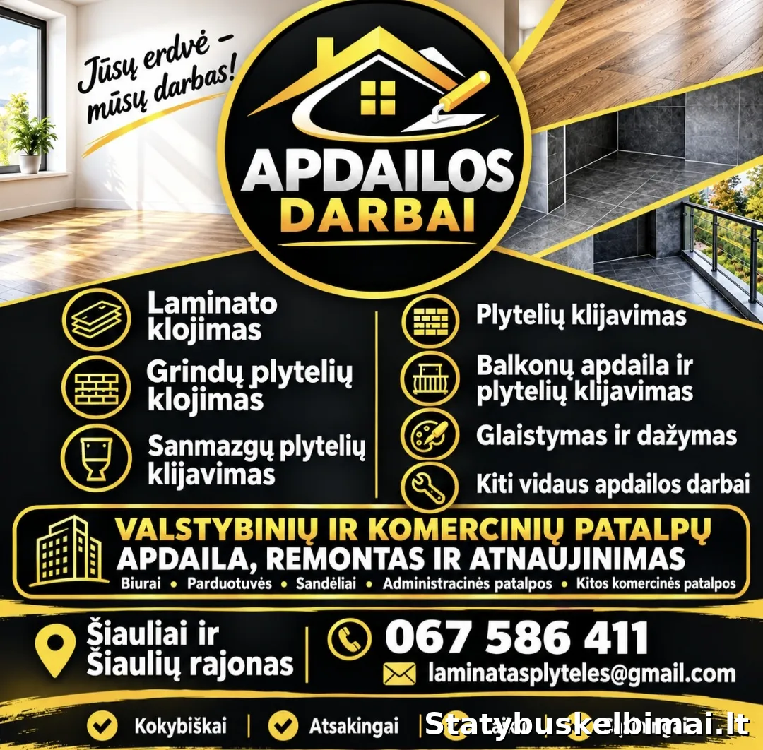 Apdailos darbai. - Statybos darbai, Šiauliai