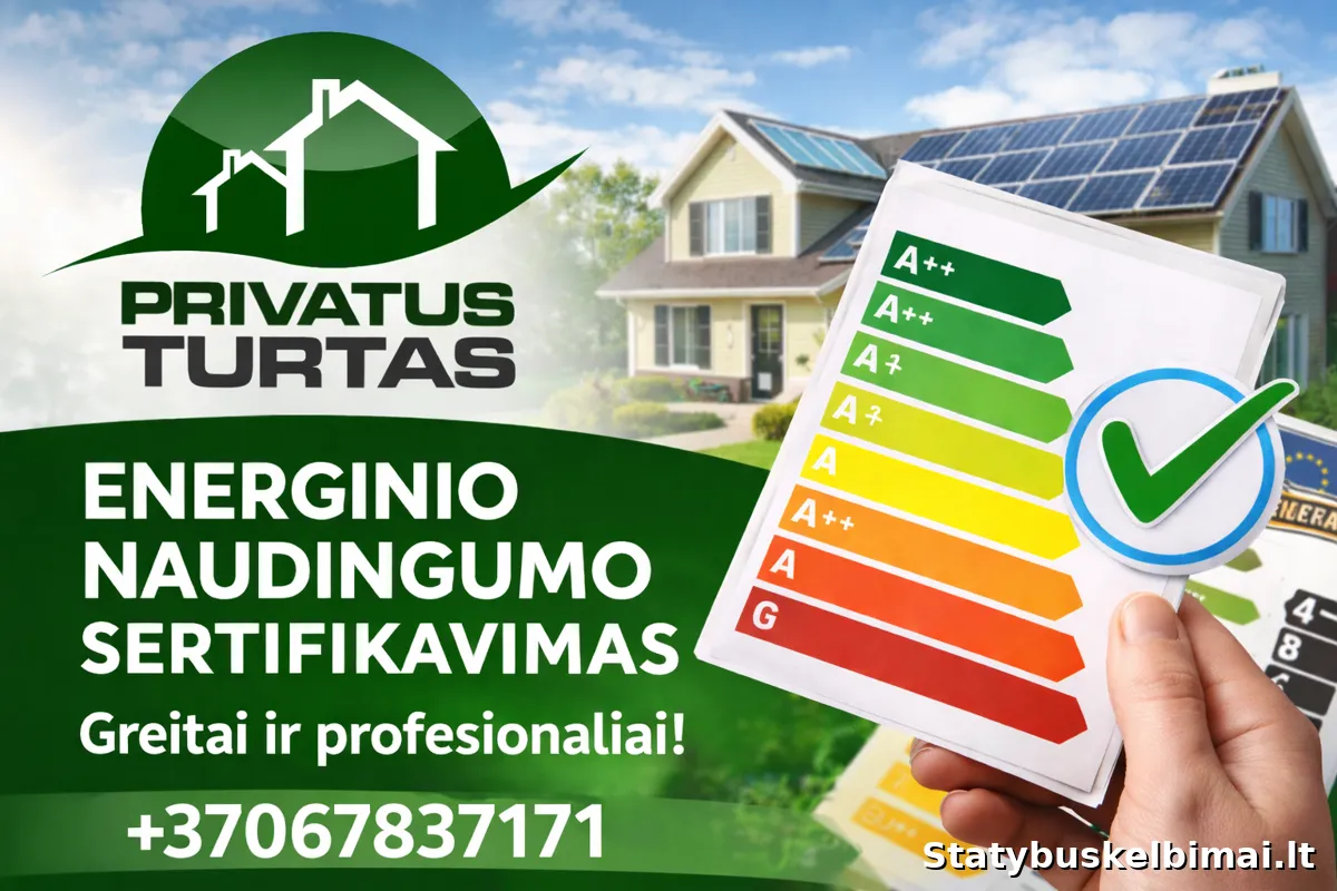 Energinio naudingumo sertifikatas visoje LIETUVOJE per 24 val. - Projektavimas ir priežiūra nuotrauka 5