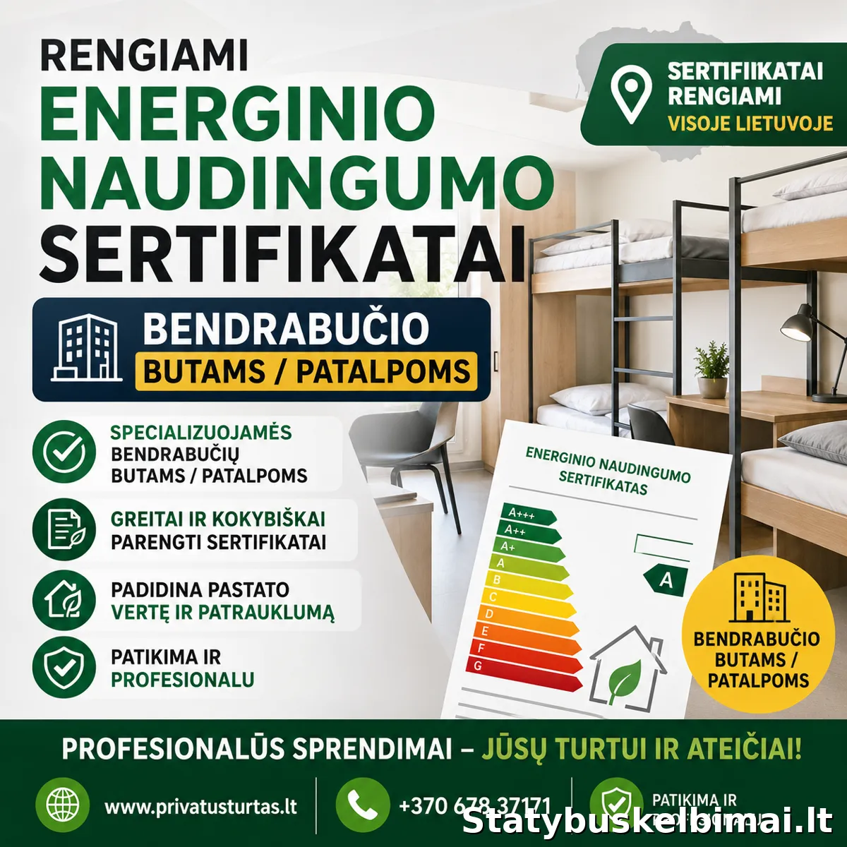Energinio naudingumo sertifikatas visoje LIETUVOJE per 24 val. - Projektavimas ir priežiūra nuotrauka 2