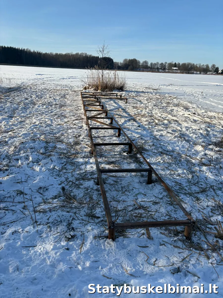 Lieptai, Lieptų statyba, poliniai lieptai - Statybos darbai nuotrauka 2