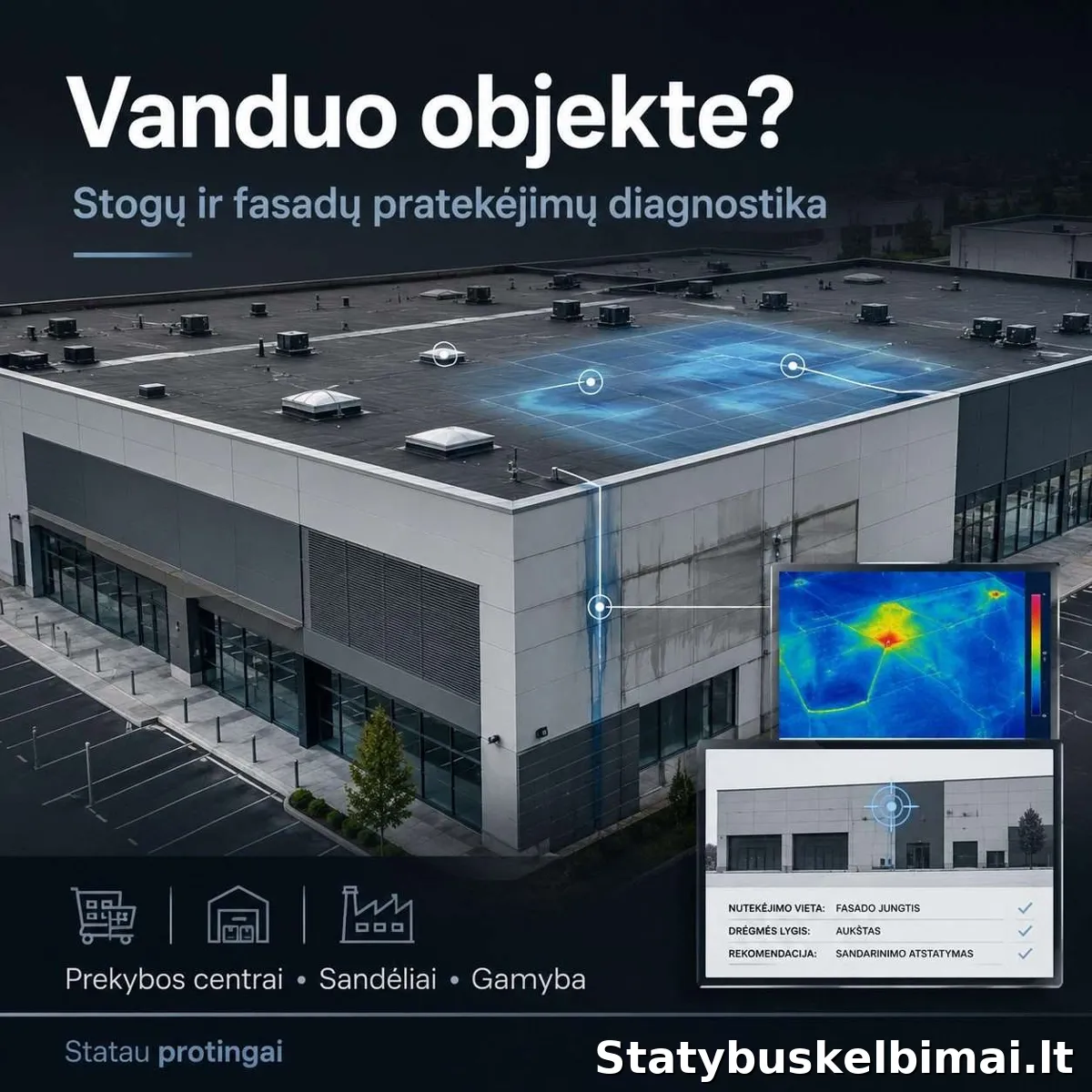 Stogų ir fasadų nuotėkių diagnostika