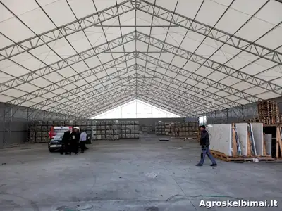 Metalinis tentinis angaras per 6 savaites Jūsų sklype - Statybos darbai