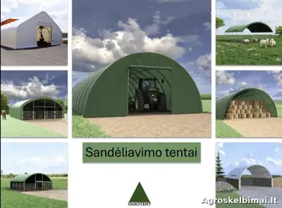 Tentiniai angarai, sandėliavimo tentai - Statybos darbai