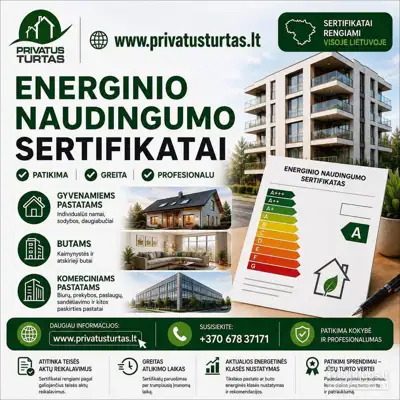 Energinio naudingumo sertifikatas visoje LIETUVOJE per 24 val.